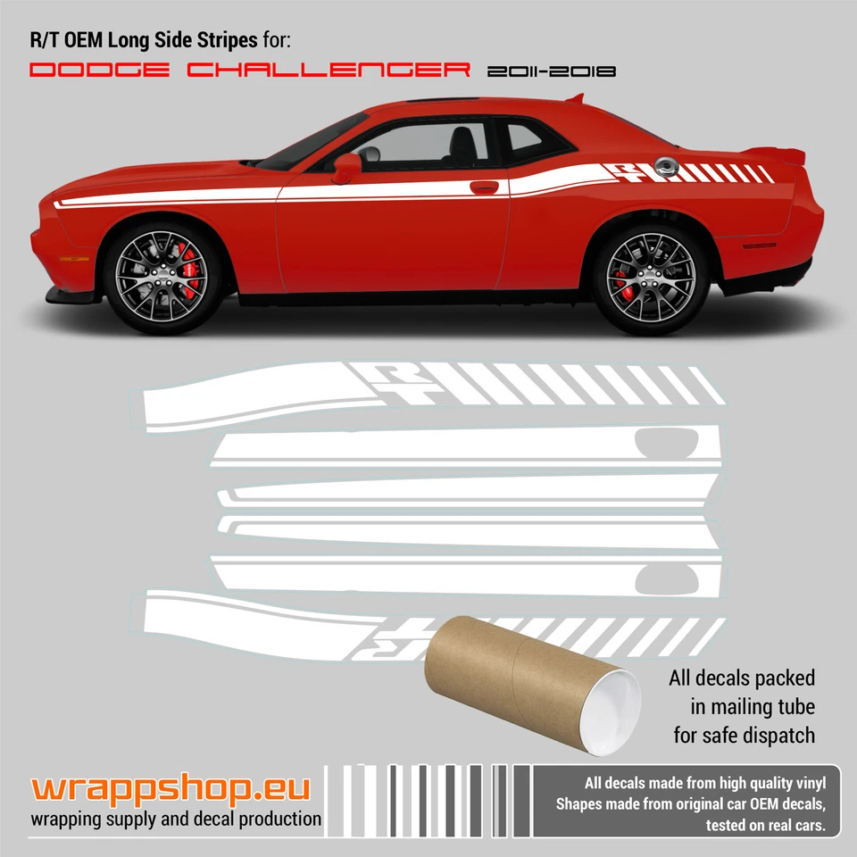 Rayas laterales largas RT para Dodge Challenger 2011-2024 Foto 2 de 4