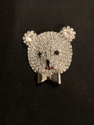 Butler Wilson Rare Vintage Teddy Bear Crystal Brooch