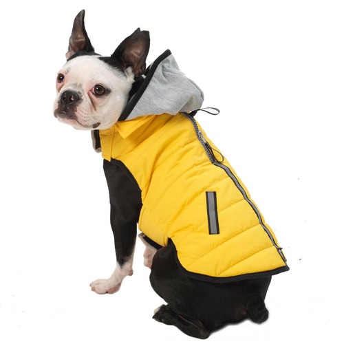 Petrageous Dog Removeable Hooded Stowe Puffer Yellow Coat Vest XXLarge XXL  - Picture 1 of 3