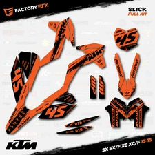 Black & Orange Slick Graphics Kit fits KTM 13-15 SX SXF XC XCF 125 250 300 450