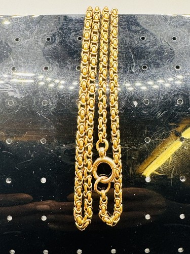 Antique Victorian 15ct Gold Handmade Byzantine Chain 21.5” Necklace R393 - 第 8/8 張圖片