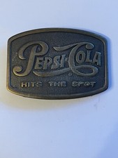      Vintage 1970s -80s  Pepsi Cola  BELT BUCKLE  HITS THE SPOT     LQQK  