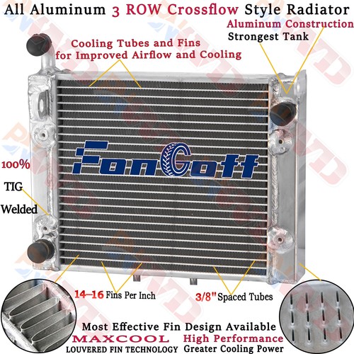3 Row Aluminum Radiator For 2007-2012 2009 Can Am Renegade 500 800 800R 4x4 EFI - Picture 2 of 15