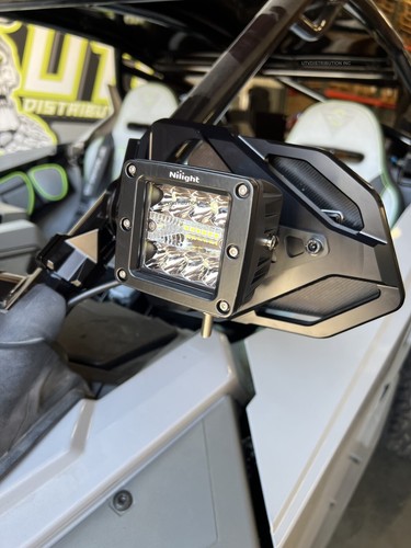 Chupacabra Offroad Cuero Race Mirrors With White LED Lights for 2" OD Tube-Black - Picture 2 of 13