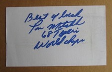 TOM MATCHICK SIGNED AUTOGRAPH 3X5 INDEX CARD 1968 WORLD SERIES CHAMPION TIGERS