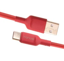 Red 6ft USB-C Cable Charger Cord Power Wire Type-C Fast Charge for Cell Phones