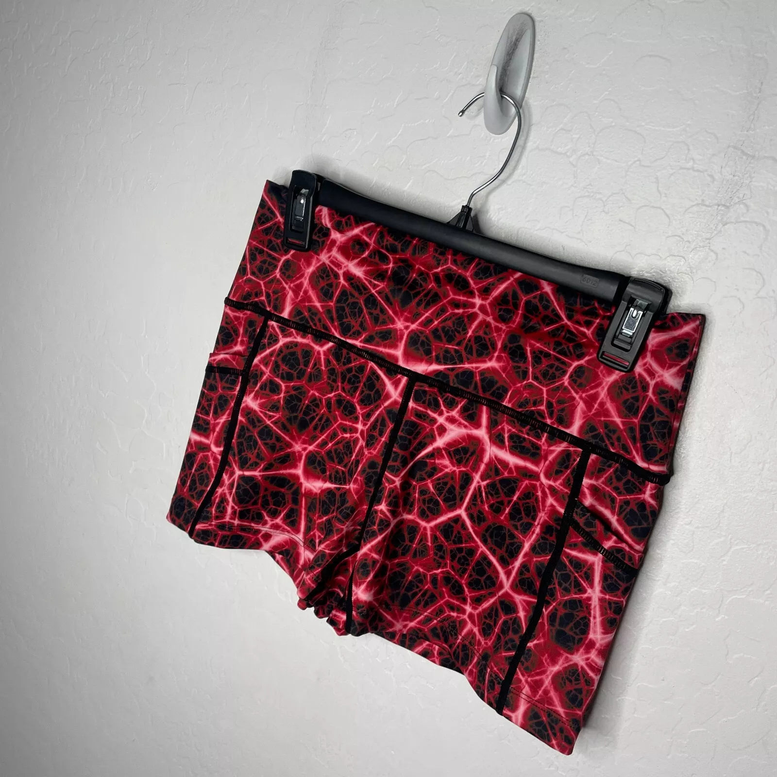 constantly-varied-gear red lightning tie dye pockets shorts