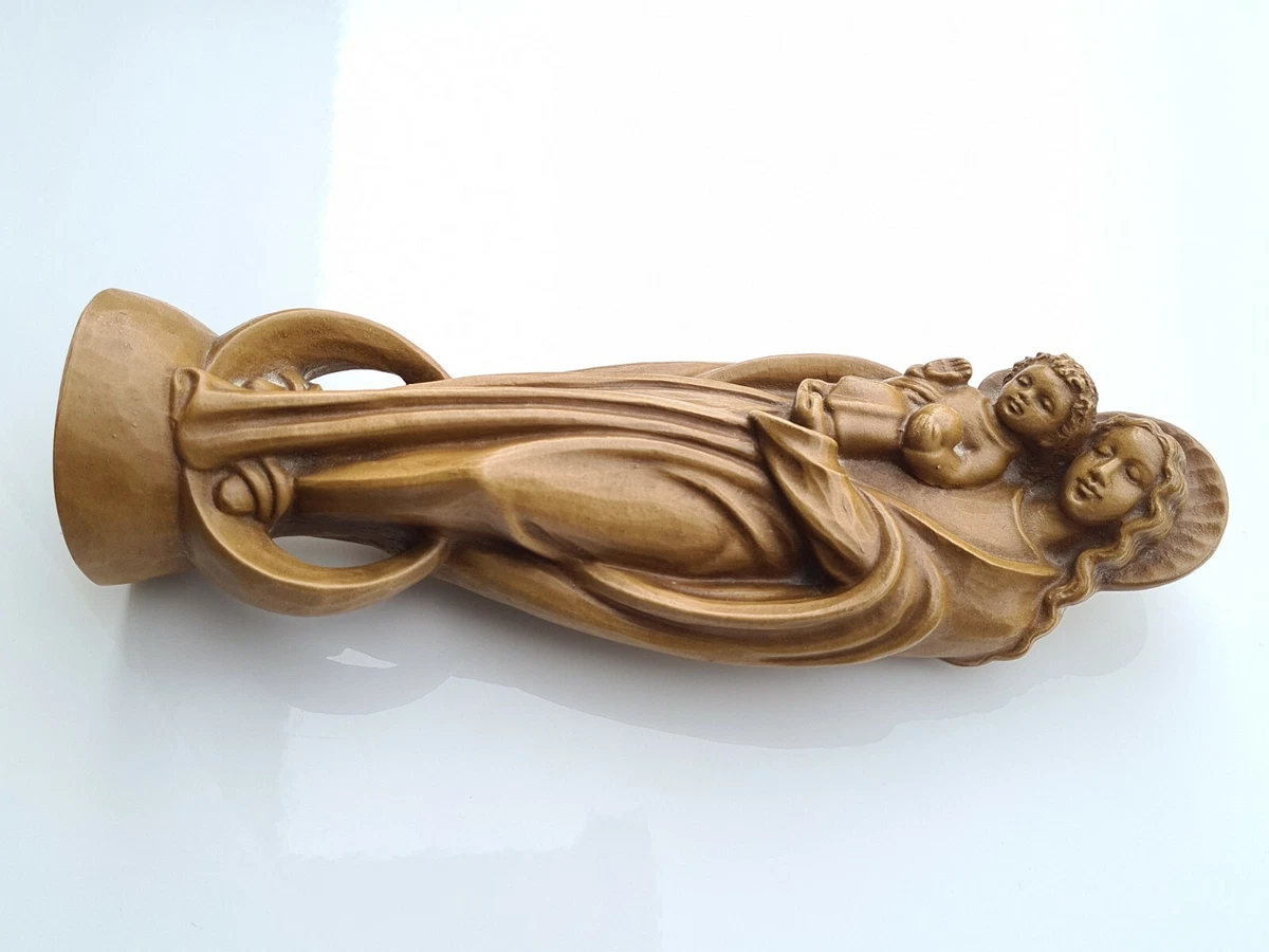 Holzfigur Madonna mit Kind Handarbeit Alpenländisch Südtirol Weihnachtsgeschenk