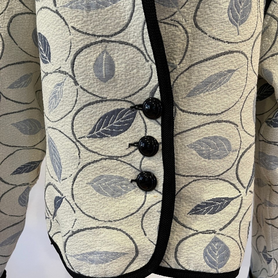 Beluva San Francisco Reversible Jacket Blue White Leaves M/L eBay