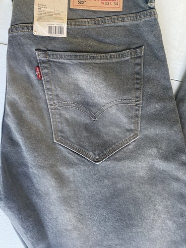 LEVI's 520 Jeans Herren W33 L34 Extreme Tapered Fit Schwarz/Grau Faded Denim. - Bild 4 von 18