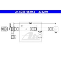 ATE Bremsschlauch Hinten FüR Mitsubishi Pajero IV III Klasseic 24.5286-0540.3