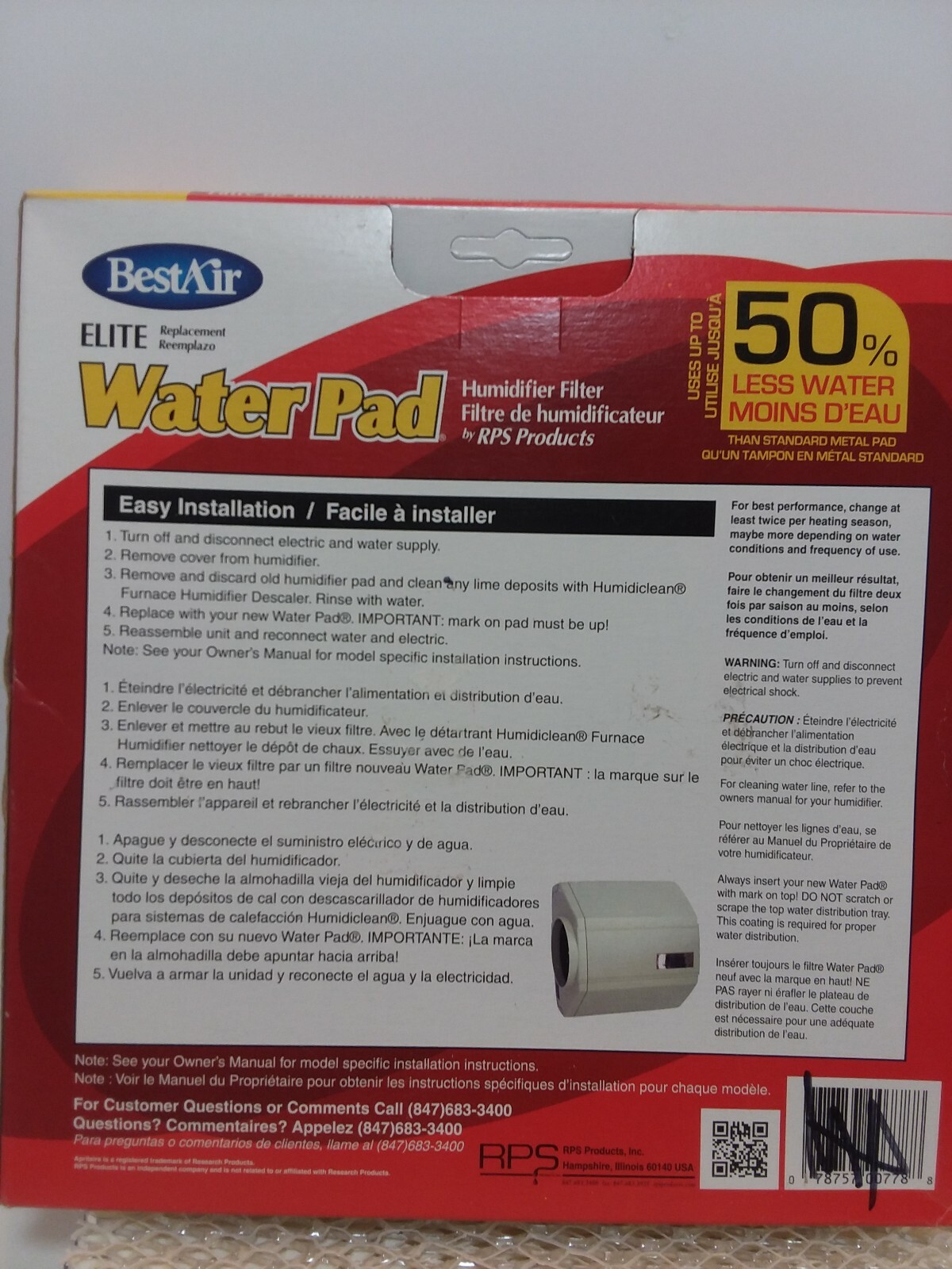 BestAir Elite Water Pad #A10-W Aprilaire/Honeywell/Bestair/Lasko/Hamilton/Lennox