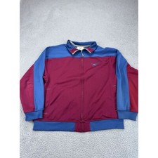 Reebok Jacket Mens Red Blue Full Zip Training Athletic Tracksuit Embroidered