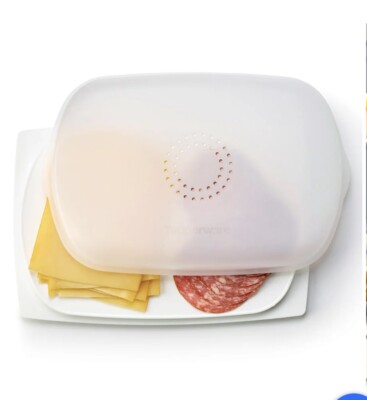 Tupperware CheeSmart Low Rectangular Cheese Smart Container Keeper White New