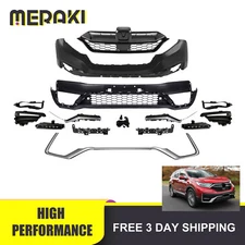 Complete Front Bumper Cover Kit W/ Grille & Fog Lights For 2020-2022 Honda CR-V