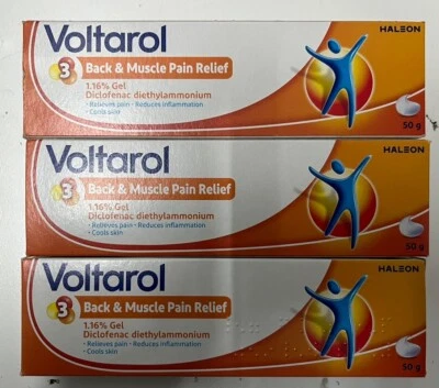 3 x 50g Voltarol | Back and Muscle Pain Relief 1.16% Gel | Joint Pain Relief