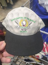 Vintage Home of the Masters Augusta GA Snapback Hat White Golf Made in USA