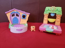 Chubby Puppies 2-in 1 Flip N  Play House  Island Disco Playset Two Sets w/puppy