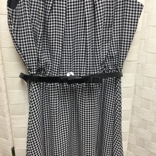 elle black white checkered dress size small - Picture 4 of 12