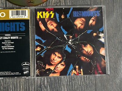 KISS Crazy Nights サイン入り CD KISS Crazy Crazy Nights (GOLD DISC CD Video Mercury Japan ) for