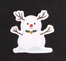 Snowman Reindeer Winter Christmas Snowman Sticker 2.18" x 2" AM