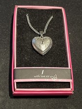 Heart Picture Locket With Love Necklace 16-18" Chain "I"