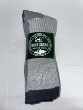 Outdoor Life Dark Grey Boot Socks 62% Merino Wool Pack of 3 Size 10-13 New