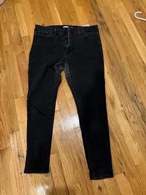 Levi's High-Rise Super Skinny Black Denim Jeans Zip Button Women's Regular