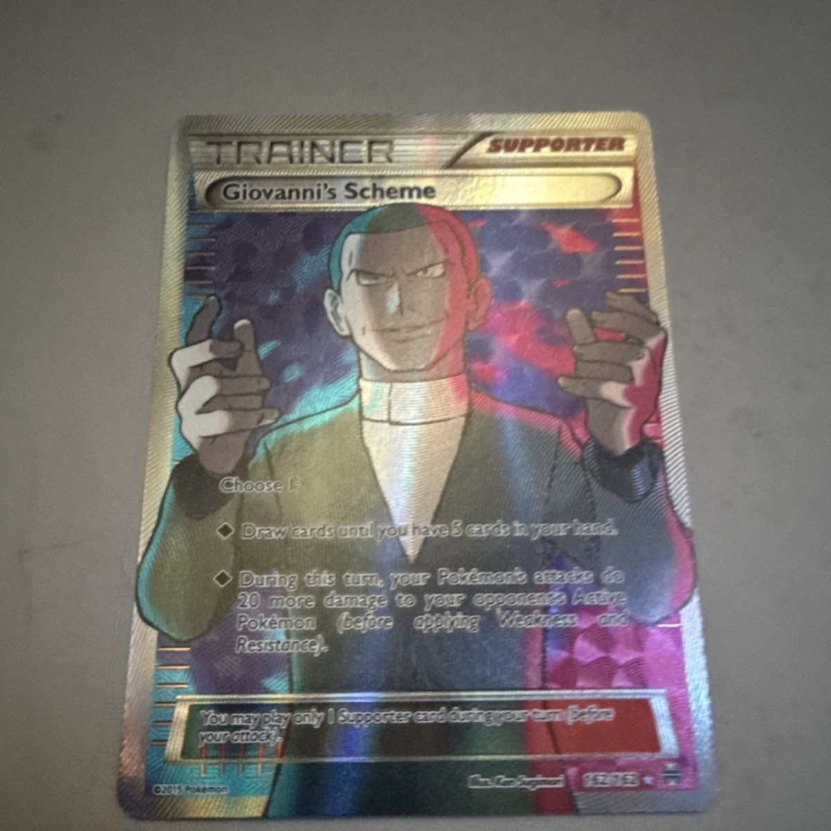 Pokmon TCG Giovanni's Scheme Full Art Ultra Rare Breakthrough 162/162
