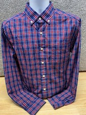 Vineyard Vines Men's M Slim Fit Murray Shirt Blue Red Plaid Traditional Preppy