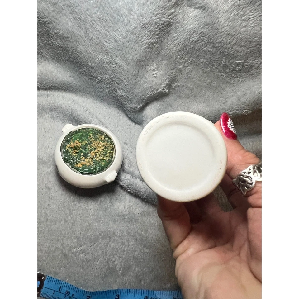 Mini lámpara de aceite de porcelana vintage y rosetón floral China juego de exhibición años 80 Foto 4 de 4