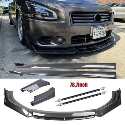 Carbon Fiber Look Side Skirt Rear Front Bumper Splitter For Nissan maxima sv