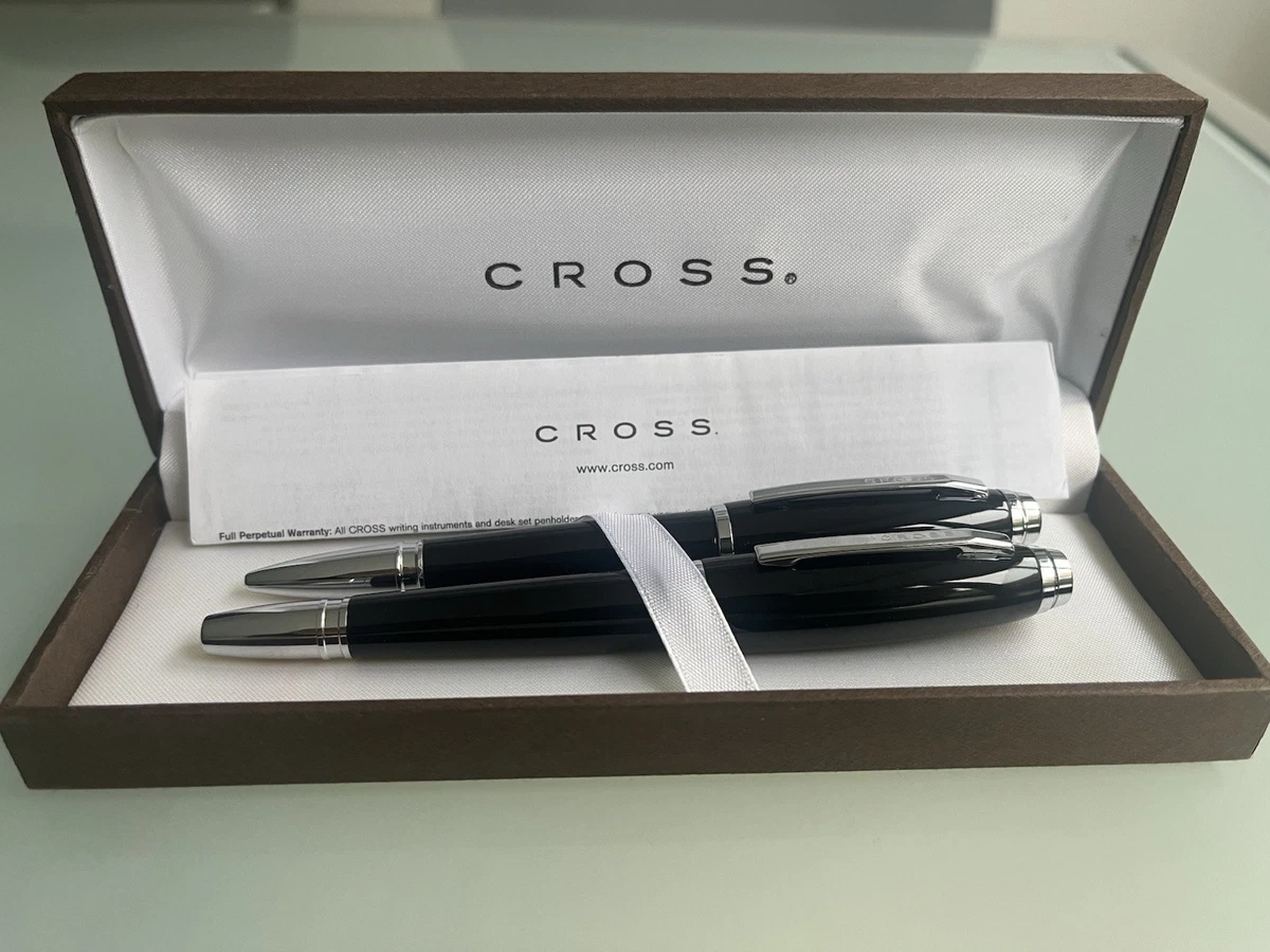 Vintage Cross Ball-Point, Fountain Pen Set (Style Bille Plume Black) New In Box