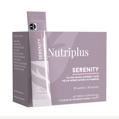 Nutriplus Serenity Raspberry Tea Powder 30 Sachets 51g Gluten Free Non GMO