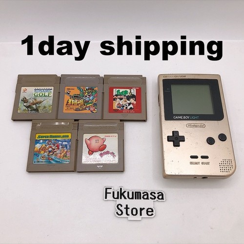 Nintendo Gameboy Light Console Gold 5 Bundle Games Game Boy Japan Tested