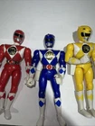 Vtg 1993 Bandai Mighty Morphin Power Rangers Blue Red And Yellow Action Figures
