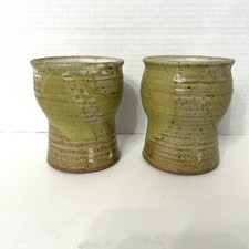Set Of 2 Handmade Studio Art Pottery Tumblers...