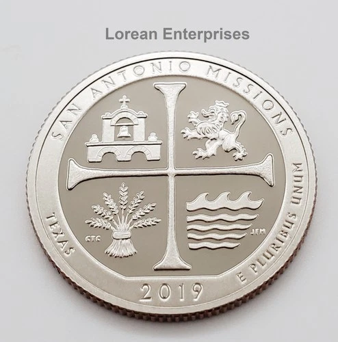2019-S America the Beautiful Quarters San Antonio Missions Proof — photo from the most recent tracked eBay sale