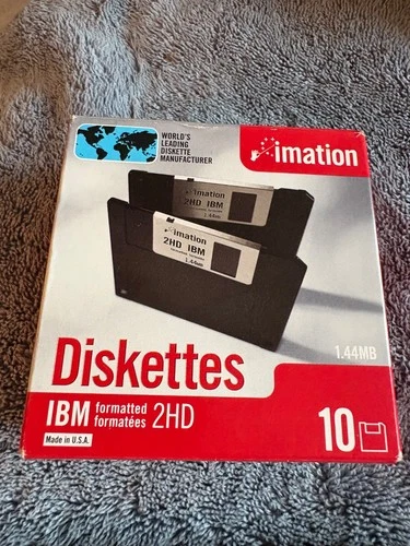VTG Imation 3.5" Floppy Disk 10 Pack 1.44MB IBM Open Box