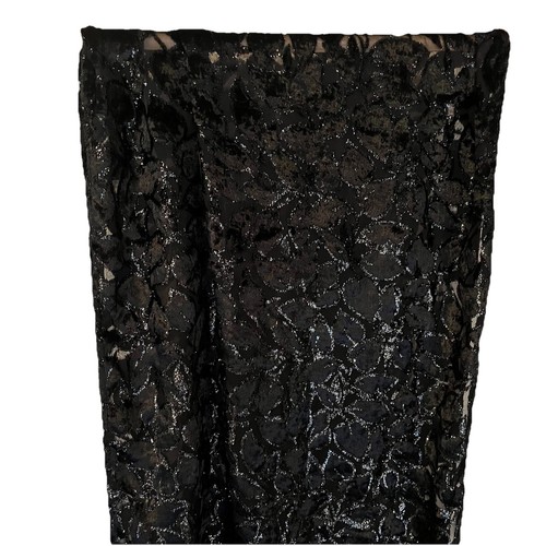 De Colección Para Mujer Burnout Terciopelo Bufanda Envolvente Flecos Negro Brillante 20x72 Whimsigoth - Imagen 2 de 14