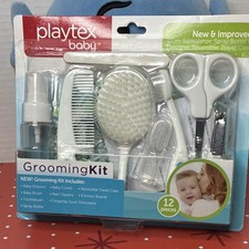 Playtex Grooming Kit 12 Piece Set Brush Comb Nail Clippers Spray Bottle Case