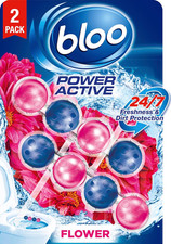 Image of Bloo Power Active Toilet Rim Block Fresh Flowers, with Anti-Limescale, Cleaning