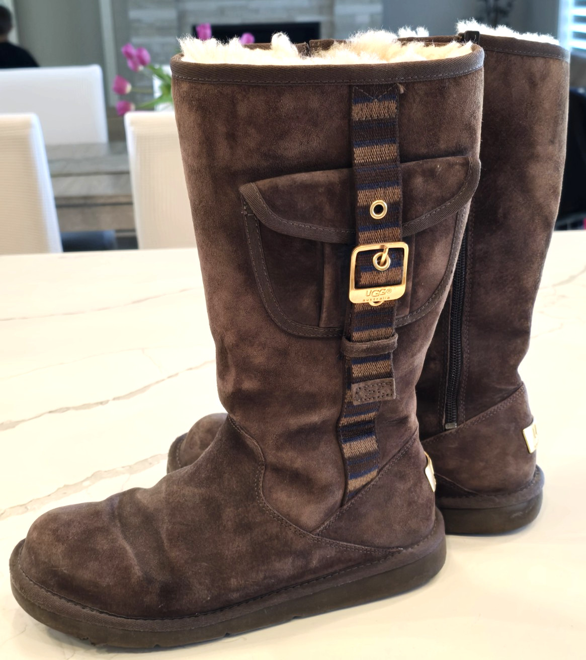 UGG authentic calf-length dark brown with pocket … - image 1