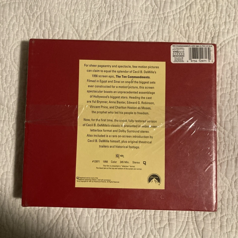 The Ten Commandments: 35th Anniversary Collector's Edition (VHS) NEW SEALED - Image 2 of 4