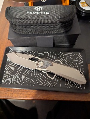 REMETTE Peregrine Falcon Folding Knife 3.13'' Bohler M390 Steel Blade Titanium