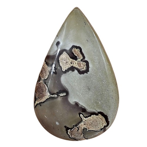 Natural Coffee Bean Jasper 33.6x21.5x4.5 mm Pear Polished Gemstone LS01886-28