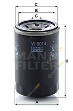 1 x MANN Oil Filter W 6014 for ALFA ROMEO 4C (960_) 03/13-12/19