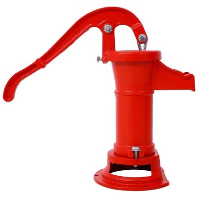 Operated 25 ft. Antique Pitcher Hand Water Pump Red