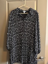 Nine West Black and White Shift Dress Size XXL With Collar