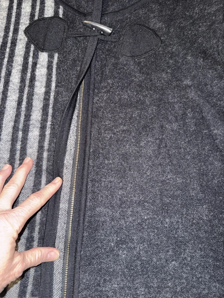 Cárdigan Pendleton Para Mujer Grande Cremallera Completa 100% Lana Merino Gris Suéter Chaqueta Foto 3 de 4